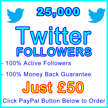 db-B2B-UK 25,000 Twitter Followers 50GBP: Visitor Support Sales Banner