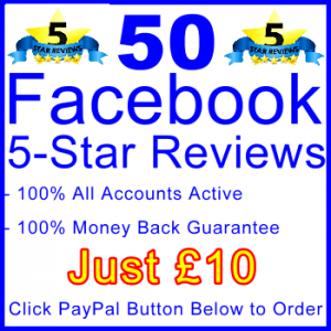 db-B2B-UK 50 FB 5-Star Reviews 10GBP: Visitor Support Sales Banner
