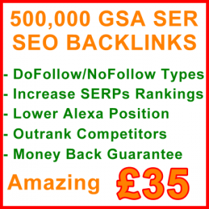 500,000 GSA SER Backlinks 35GBP: Visitor Support Sales Banner