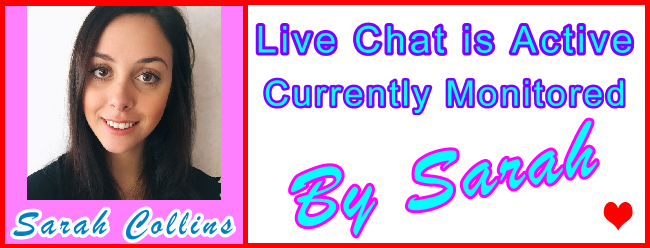 Sarah Live Chat Host: Visitor Live Chat Host Information Support Banner