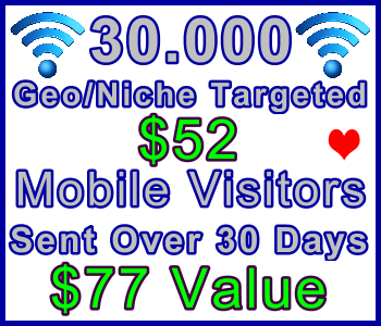 Ste-B-B2B Mobile Visitors 30000 30 days $52: Visitor Sales Information Support Banner