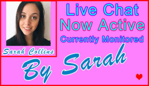 Sarah Live Chat Host: Visitor Live Chat Host Information Support Banner