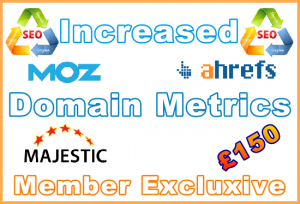 Domain 3x Metrics Increases 1 URL £150