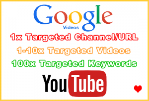 Google Video 1-10 videos 100x keywords targeted
