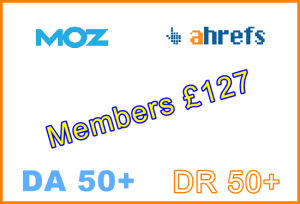 Domain Metrics DA 50+ DR 50+ £127