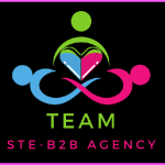 Logo Image Heart Team Ste-B2B Agency Green Pink Blue