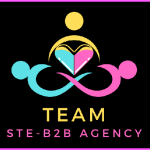Logo Image Heart Team Ste-B2B Agency Yellow Pink Blue