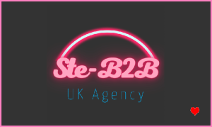 Ste-B2B Logo Image Neon Rainbow Blue Pink