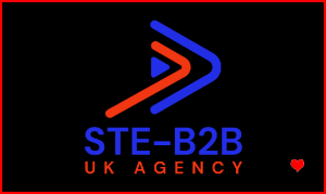 SteB2B UK Agency Logo Image Black Background