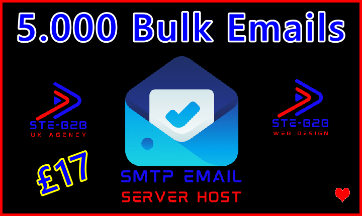 Ste-B2B SMTP Host 75k Credits 5k 17 GBP Banner Image Blue Red Black