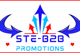 Image Logo Ste-B2B Promotions Split Arrow EDITed Royal Blue. Sky Blue Red