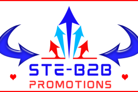 Image Logo Ste-B2B RES Promotions Split Arrow EDITed Royal Blue. Sky Blue Red White