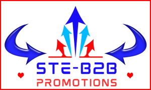 Image Logo Ste-B2B RES Promotions Split Arrow EDITed Royal Blue. Sky Blue Red White