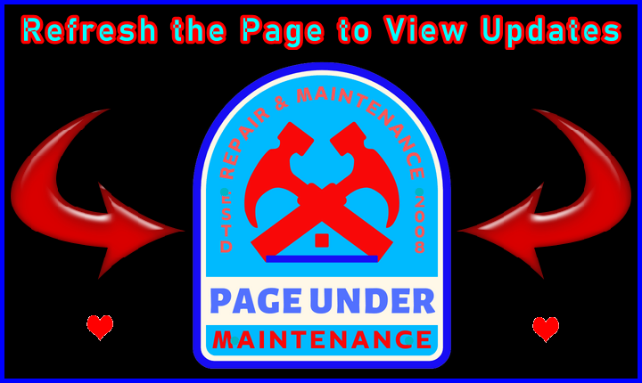 Page Under Maintenance Royal Blue Border Sky Blue Red Red Arrows Banner Image