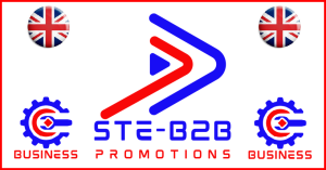 Ste-B2B Business 2 Business Promotions Logo Blue Red White Ste-B2B Business 2 Business Promotions Logo Blue Red White